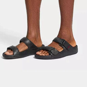Fitflop GOGH  Mens Leather Slides Size 8 Black